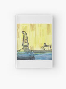 Hardcover artist journal featuring Ardbeg watercolour art, perfect for a distillery travel diary or tasting notes.